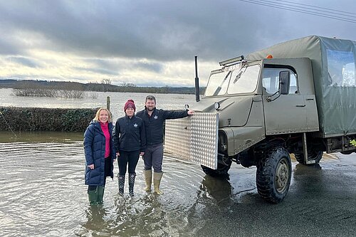 Helen surveying local flooding