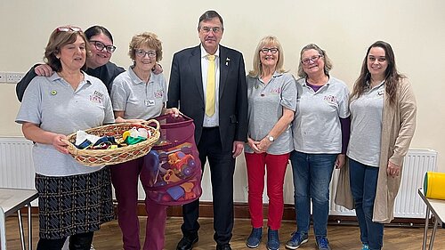 image showing Martin Wrigley with toddler group volunteers