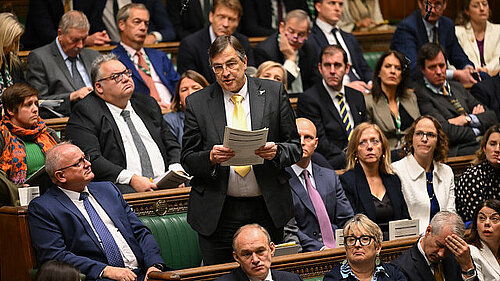 Martin Wrigley speaking in the House of Commons